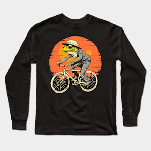 Funny Frog On A Bike Long Sleeve T-Shirt